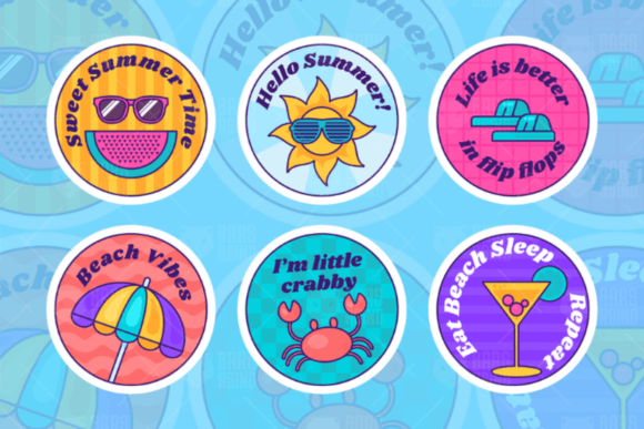 Cartoon Hello Summer Stickers Guide