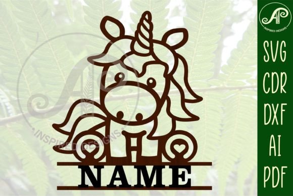 Crafting Personalized Magic with a Unicorn Name Sign SVG Cute Cartoon SVG
