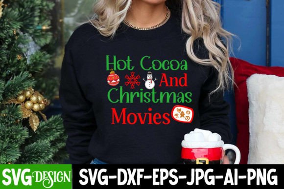 Hot Cocoa & Christmas Movies SVG Design