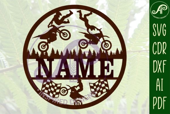 Motocross Name Sign SVG Cut File Guide
