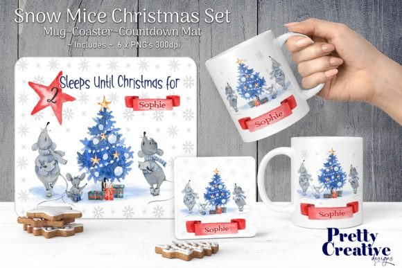 Snow Mice Christmas Set: Festive Design Assets